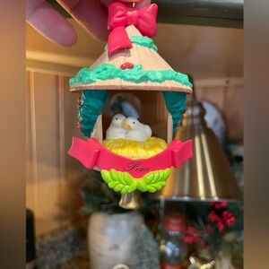 1991 Peace Doves, Lovebirds Birdhouse Nest Christmas Ornament  collectors item